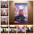 GTA 6 Poster Grand Theft Auto VI Game Poster Canvas Wall Art Painting Game Room Wall Decor Bedroom Wall Art Sticker Home Decor. 