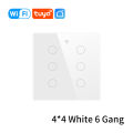 Tuya WiFi Smart Switch Brazil Standard 4x4 Size Touch Sensor 4/6 Gang Wall Light Switch Voice Control By Alexa  Home. 