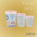 (3 in 1) Large Twist Jar set. 