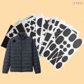 1Set No Ironing Stickers Patches Down Jacket Universal Black Self Adhesive Patcher Repair Washable Sewing Fabric DIY Fix Patch.