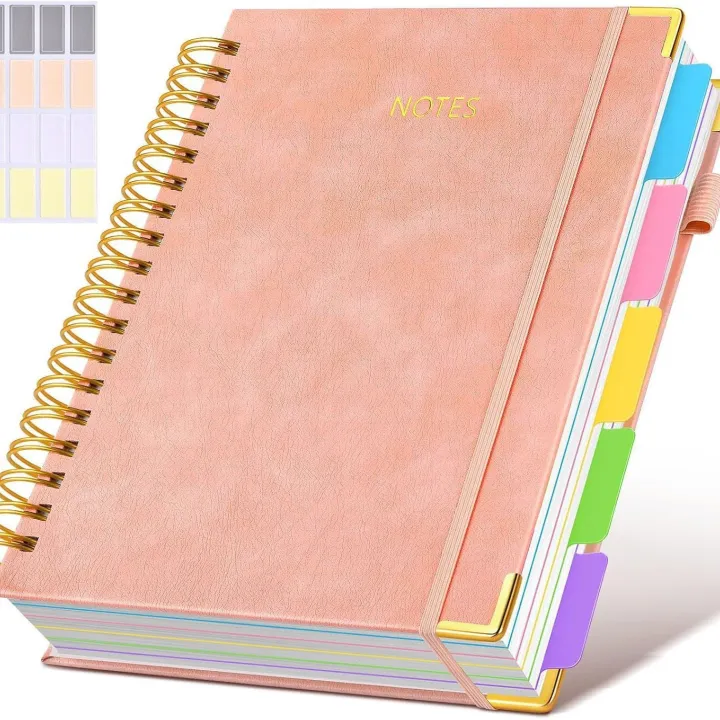 Extra%20Large%20Hardcover%20Spiral%20Notebook%20-%20with%20Removable%20Dividers%20&%20Tabs,%20300%20Pages%20Faux%20Leather%20Cover,For%20School,Office,Planner%20-%20Image%207