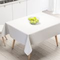 220*130cm White Plastic Tablecloth Plastic Table Cloth Disposable Tablecloths Tablecloths for BBQ Party Fine Dining Wedding. 