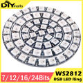 WS2812 RGB LED Ring 7/12/16/24 Bits 5050 RGB LED Ring Lamp Light with Integrated Drivers for Arduino DIY Kit. 