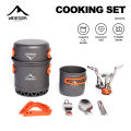 Widesea Portable Camping Cookware Set Aluminum  1.3L Pot 440ML Cup Stove Cutlery Set Bracket for Outdoor Cooking Hiking Backpack. 