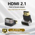 8K HDMI-Compatible Side Bend 90 Degree Adapter 90 Degree Right Angle 270 Degree Adapter HDMI Male To Female Expansion Connector. 
