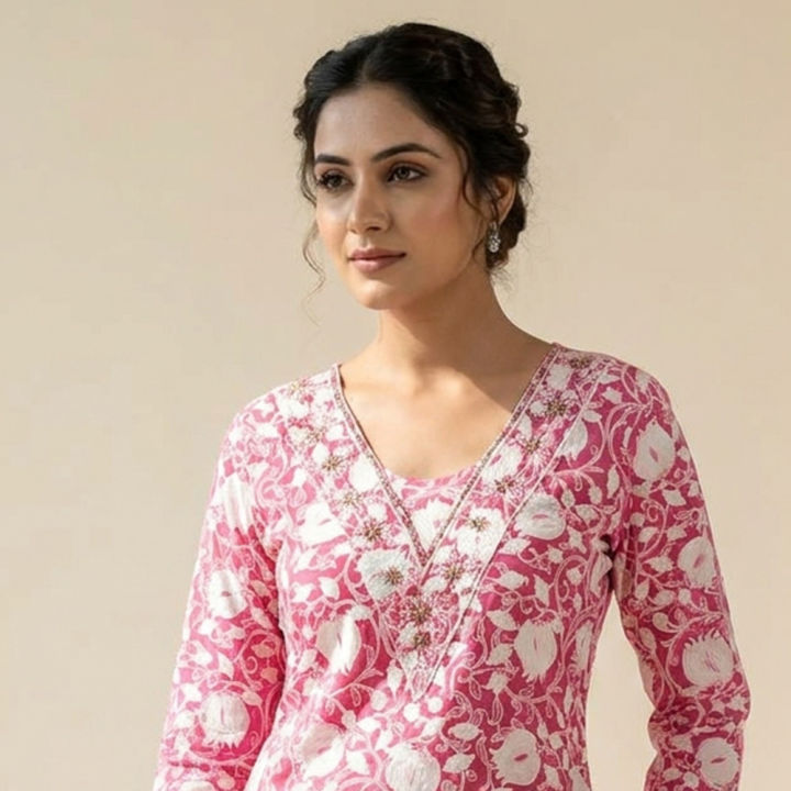 Kurti%20Set%203%20Pcs%20Women's%20Fashion%20Top%20Bottom%20And%20Dupatta%20Indian%20Ethnic%20Wear%20Clothing%20-%20Image%203