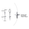 Vnox Basic Cross Stars Dangle Earrings for Men Women Stainless Steel Metal Ear Spring New  Boys Girls Jewelry. 