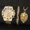Surprise  Watch Set Blind Box- 3PCS/Set Fashio Men's Watch Arabic Dial Man Business Watches Jewelry Set（Without Box ）. 