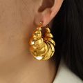 Gold Color High Quality Retro Punk Geometric Round Hoop Earrings Women's Fashion Gothic Exquisite Earrings. 