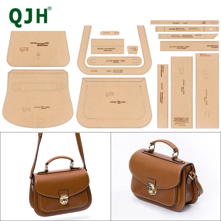 1Set Handmade DIY Leather Handbag Paper Design Pattern Drawing Template ...