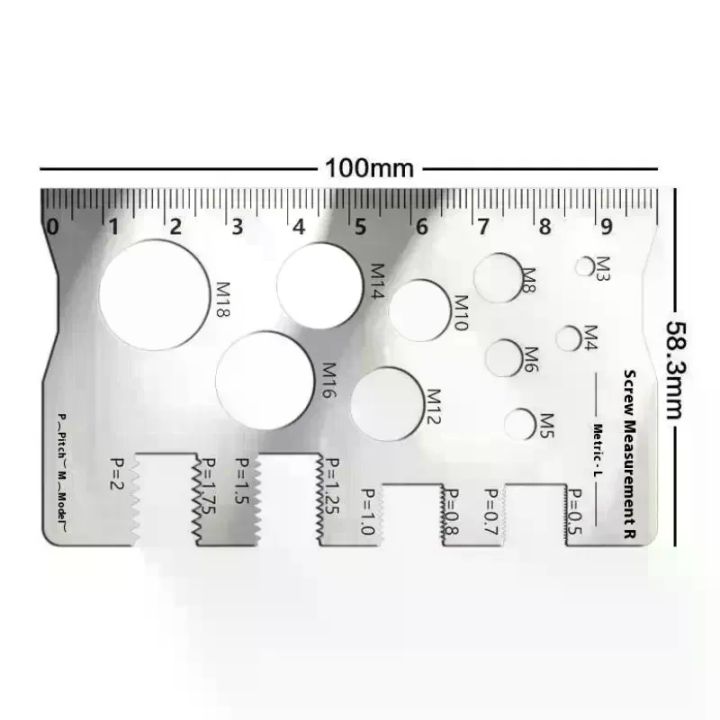 Screw Thread Pitch Gauge Ruler Measuring Tool Bolt Nut Metric Machining ...