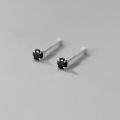 INZATT Real 925 Sterling Silver Zircon CZ Mini Stud Earrings for Women Non Removable Beads Color Single Ear Hole Fine Jewelry. 