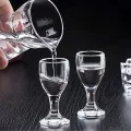 10ml Mini Shot Glasses Set of 6 Sake Chinese Liquor Spirit Baijiu Sake Glass Cup Clear Alcohol Stem Drinkware Wholesale . 