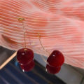 Cute Cherry Fruit Acrylic Earrings Fashionable Resin Cherry Earrings For Women Jewelry Trendy Accessories.