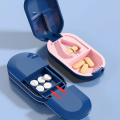 Portable Multiple Pill Cutter with Storage Box Pill Crusher Adjustable Pill Splitter Stainless Steel Cutting Blade. 