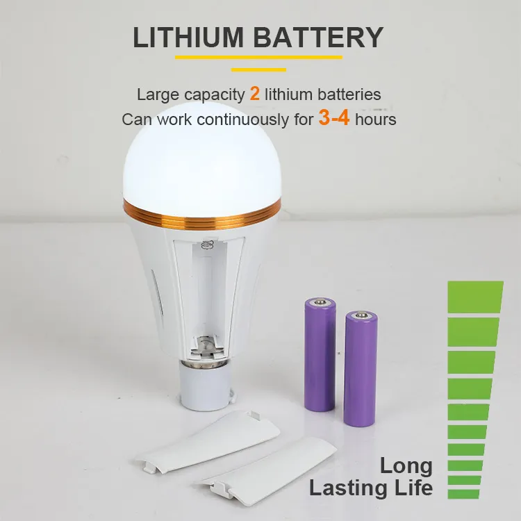 Rechargeable Light 20W Double Battery AC/DC Rechargeable LED Light Emergency Energy Saving LED Bulb Rechargeable Emergency Auto bulb 20 WATT