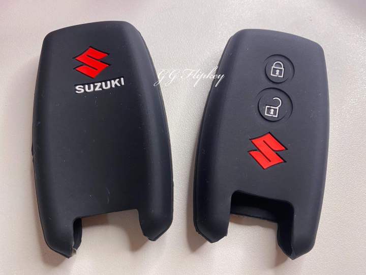 KUNIO Custodia Portachiavi Auto In TPU Per Suzuki: Swift, Vitara, SX4, Jimny - Colore Bianco Con Bordo Oro