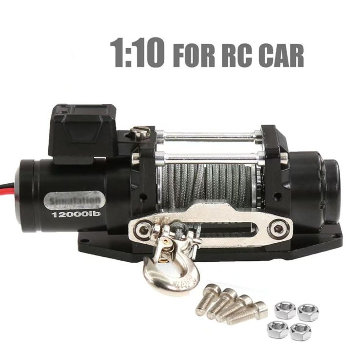 1/10 RC Crawler Metal Winch for SCX10 TRX4 D90 D110 TRX6 | Heavy Duty Electric Winch with Remote | Waterproof Upgraded Parts