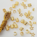 36pcs Star Decor Hair Ring Accessories ,Beads Hair Braid Rings Clips Dread Locks Hair Braiding Metal Cuffs Decoration. 