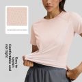 2026 Summer Hot New Women's Sports T-Shirt Outdoor Running Short Sleeve Blue Crewneck Back Mesh Breathable Quick-drying Base Top. 