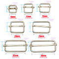 10 Pcs/Pack Wire Formed Metal D-Ring Rectangle Loops Tri-Glide Slider Adjuster Non-Welded Belt Strap Buckle.