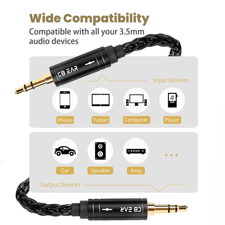 KBEAR%20AUX08%208%20cores%20%20HiFi%20AUX%20earphone%20Audio%20Cable%20Speaker%20cable%203.5mm%20Male%20to%20Male%20Aux%20Cable%20For%20Phone%20Headphone%20Car%20MP3%20-%20Image%204