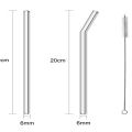 20cm Glass Smoothie Straw Reusable Clear Drinking Straws Environmental Protection Straw Accessories Straw Brush Glass Pipe. 