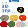 16pcs 100mm 4 inch Diamond Polishing Pads Kit Wet/Dry for Granite Stone Concrete Marble Polishing Use Grinding Discs Set. 