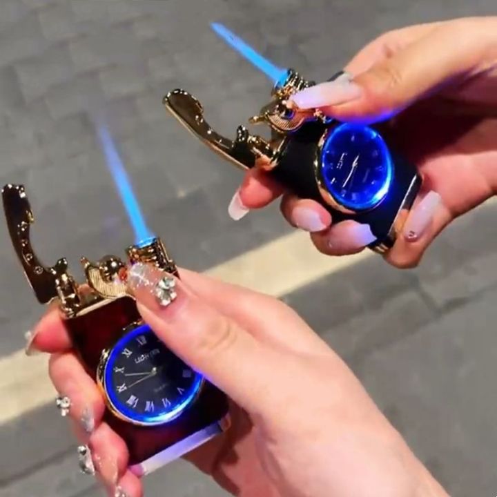 Creative%20Quartz%20Watch%20Windproof%20Lighter%20Metal%20Blue%20Light%20Butane%20Jet%20Flame%20Torch%20Lighter%20Rocker%20Ignition%20Men's%20Gift%20-%20Image%204
