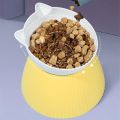 1pc Elevated Cat Bowls with Raised Stand,15 Tilted Cat Design Neck Guard Stand Pet Food Water Feeder Bowl for Cats Or Small Dogs. 