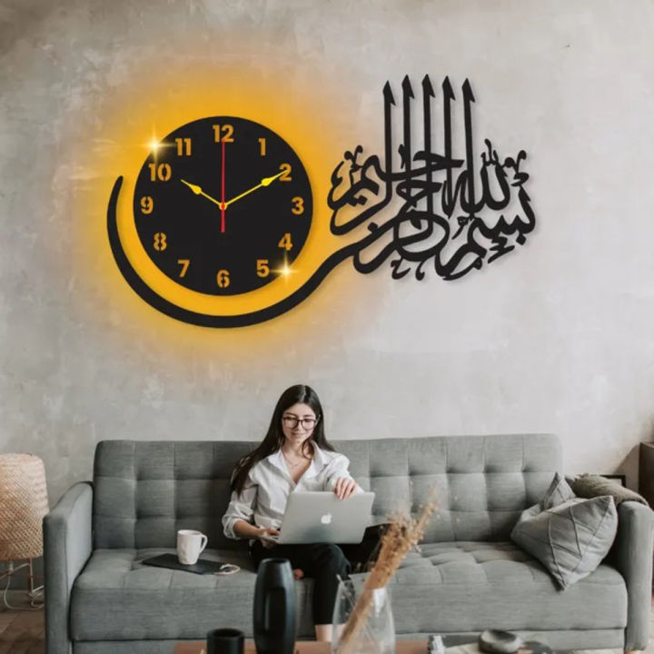 Decor Club Wooden 3D Wall Clock, DIY Quartz Hanging Watch for Home and Office Decor