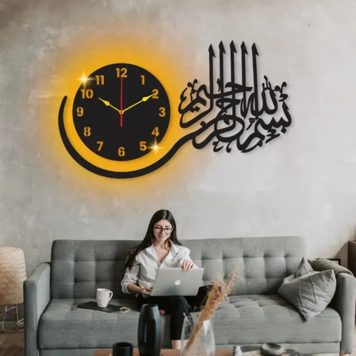 Decor Club Wooden 3D Wall Clock, DIY Quartz Hanging Watch for Home and Office Decor
