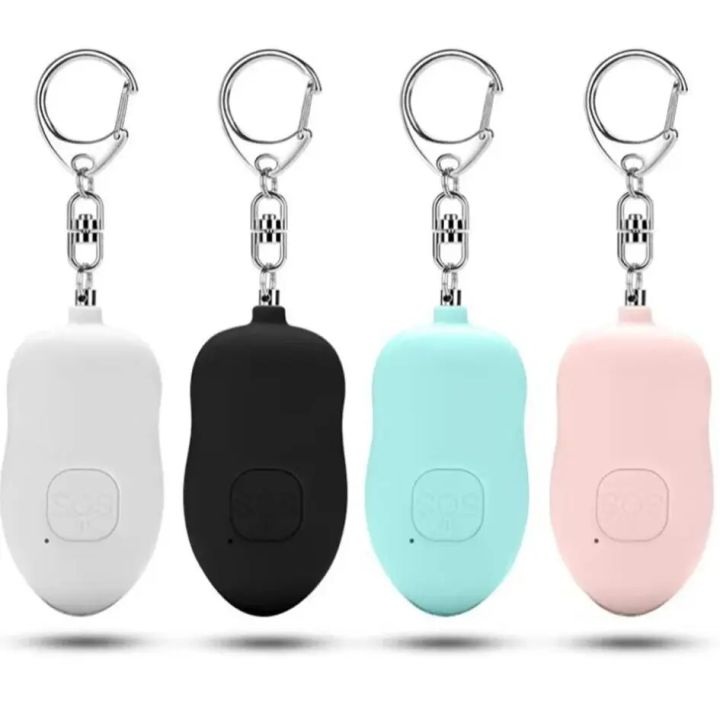 Personal Alarm LED Flashlight Rechargeable Whistle Security Alarm Keychain for Night Running Traveling Elderly Travelling 130dB
