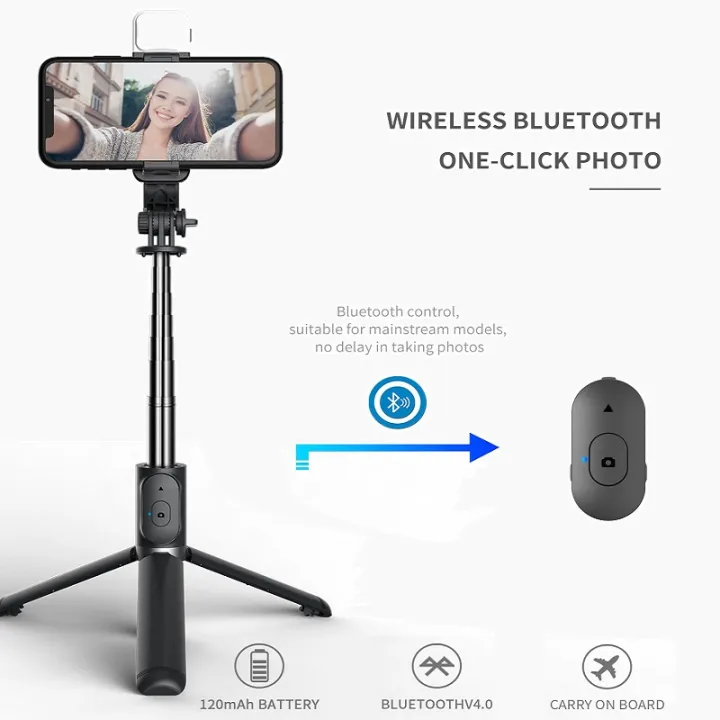 Q02S%20Bluetooth%20Wireless%20Selfie%20Stick%20145cm%20Mini%20Tripod%20Extendable%20Monopod%20with%20fill%20light%20Remote%20shutter%20For%20Ios%20Android%20phone%20-%20Image%204