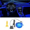 5M Car Interior Led Strip Light Neon EL Wiring Decorative Lamp For Auto DIY Flexible Ambient Light USB Party Atmosphere Diode. 