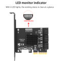 TISHRIC PCIE 4X To 6 Ports SATA 3.0 6 Gbps Expansion Card Pcie Splitter Controller PCI-Express 4x 8x 16x Add On Card for HDD SSD. 