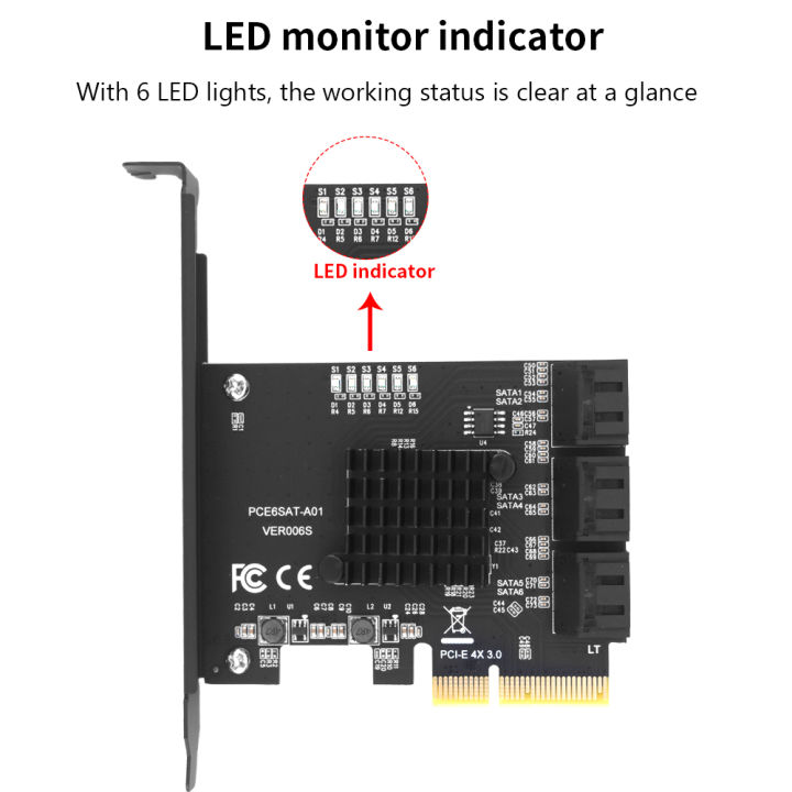 TISHRIC%20PCIE%204X%20To%206%20Ports%20SATA%203.0%206%20Gbps%20Expansion%20Card%20Pcie%20Splitter%20Controller%20PCI-Express%204x%208x%2016x%20Add%20On%20Card%20for%20HDD%20SSD%20-%20Image%202