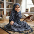 Kids Namaz Chadar Hijab With Full Sleeves Fabric Swiss Lawn Comfortable For Girls Prayer Wear. 