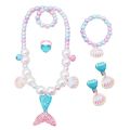 Little Mermaid Shell Pearl Necklace Bracelet Rings Earrings Accessories Halloween Carnival Mermaid Princess Costume Accessories.