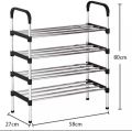 Folding Shoe rack Shoe organizer 4 Layer steel shoe Rack china. 