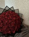 Hand made ribbon flowers mairoon, red roses flowers bouquet. 