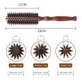 6 Style Natural Boar Bristle Hair Round Brush Wood Handle Round Barrel Hair Comb Hair Roller Brush Hairdressing Styling Tools. 