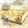 Hamster Maze Gerbils Wood House Activity Sport Mouse Exploring Toys Hideout House Labyrinth Puzzle Toy Small Pet Hideout Tunnel. 