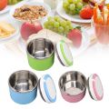 Insulated Food Container, Thermal Insulation Bento Box 1 Layer Portable Insulated Stainless Steel Lunch Box Waterproof Stackable Food Container with Replacement Handles. 