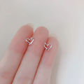 New Heart Stud Earrings for Women Hypoallergenic Daily Wear Minimalist Cute Star Silver Color Ear Girls Pierc Jewelry .