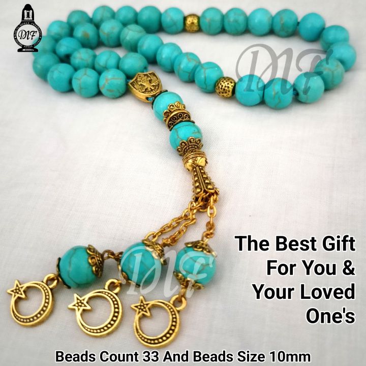 Fancy Feroza Stone Tasbih 33 Beads Diameter 10mm Daraz pk fancy-feroza-stone-tasbih-33-beads-diameter-10mm-daraz-pk