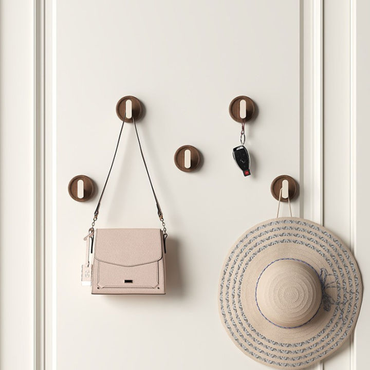 Walnut%20Wood%20Wall%20Hook%20Punch-free%20Bathroom%20Robe%20Coat%20Towels%20Key%20Hanger%20Holder%20Hanging%20Hook%20Kitchen%20Organizer%20Hardware%20Accessories%20-%20Image%202