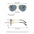 2023 Sunglasses Women Luxury Rimless Vintage Fashion Glasses Lunette Oversized Shades De Soleil Femme Gafas De Sol Mujer Lentes. 