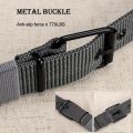 1pc Mens Durable Nylon Canvas Belt - Heavy-Duty Work Belt with Stylish Quick-Release Prong Buckle for Everyday Wear.
