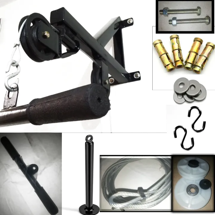 at-home%20workout%20gym%20equipment%20chest%20and%20arm%20original%20Cable%20Machine%20moving%20Puli%20250%20degree%20front%20Attachments%20Workout%20on%20a%20Wall%20Brachialis%20Biceps%20Pulley%20System%20%20Strength%20Dismantle%20Rope%20Equipment,%204%20Rawal%20Bolt%20free%20-%20Image%203